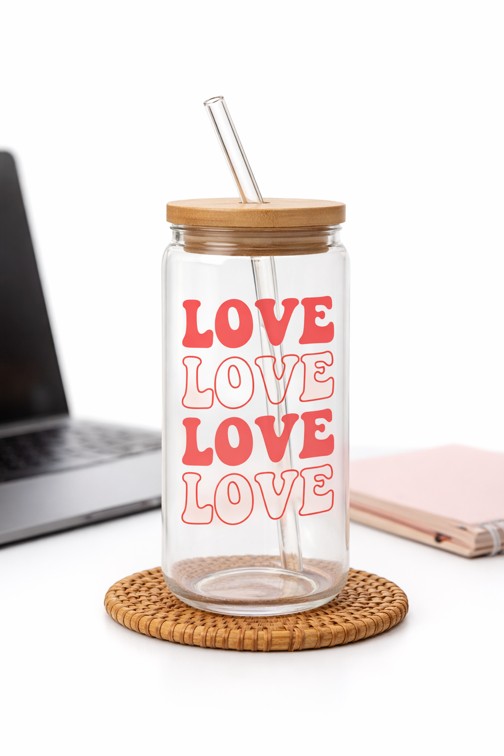 Vaso de vidrio - LOVE