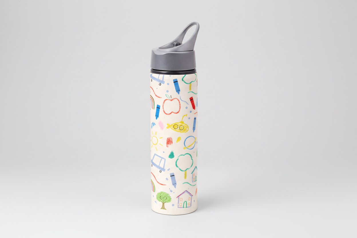 Botella con sorbito - Dibujos