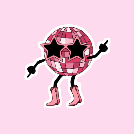 Sticker Pink Mood - bola disco divertida