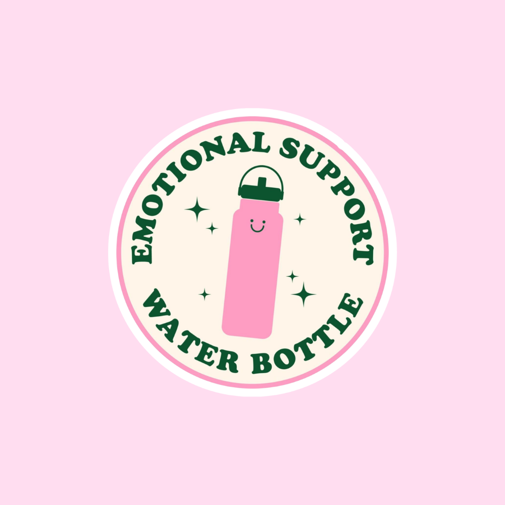 Stickers Pink mood - Emotional support water bottle