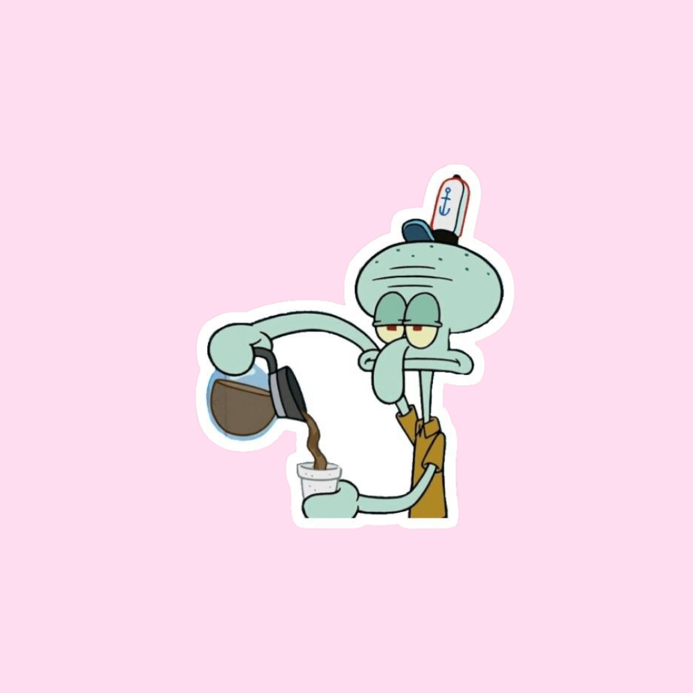 Stickers Pink mood - Calamardo con café