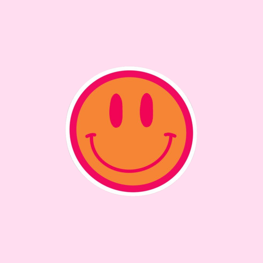 Stickers Pink mood - Carita feliz naranja