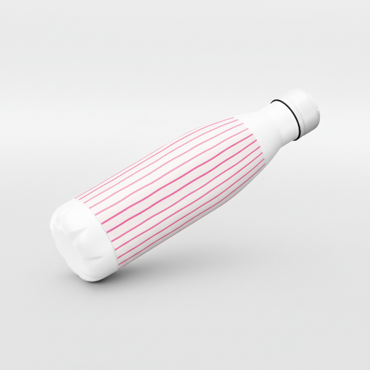 Botella - Rayas rosadas