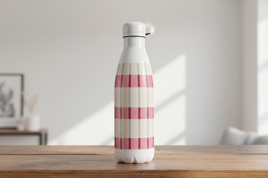 Botella - Rayas rojas y celestes