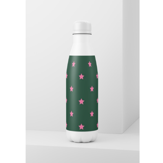 Botella - verde con estrellas