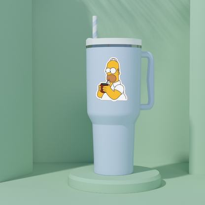 Sticker Uruguay - Homero tomando mate