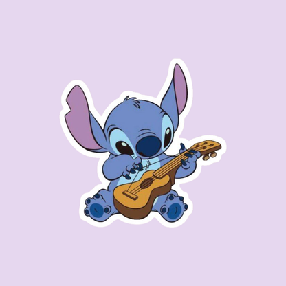Stickers películas - Stich con guitarra