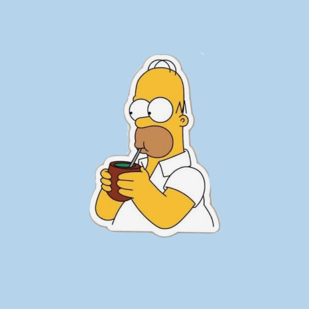 Sticker Uruguay - Homero tomando mate