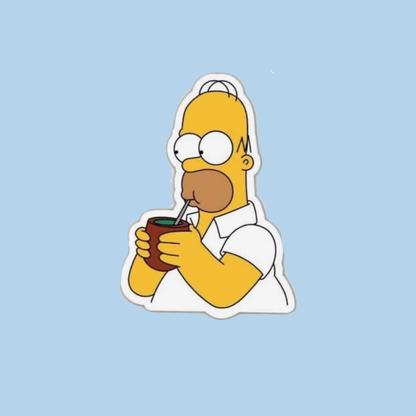 Sticker Uruguay - Homero tomando mate
