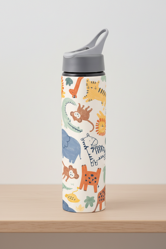 Botella con sorbito - Animalitos